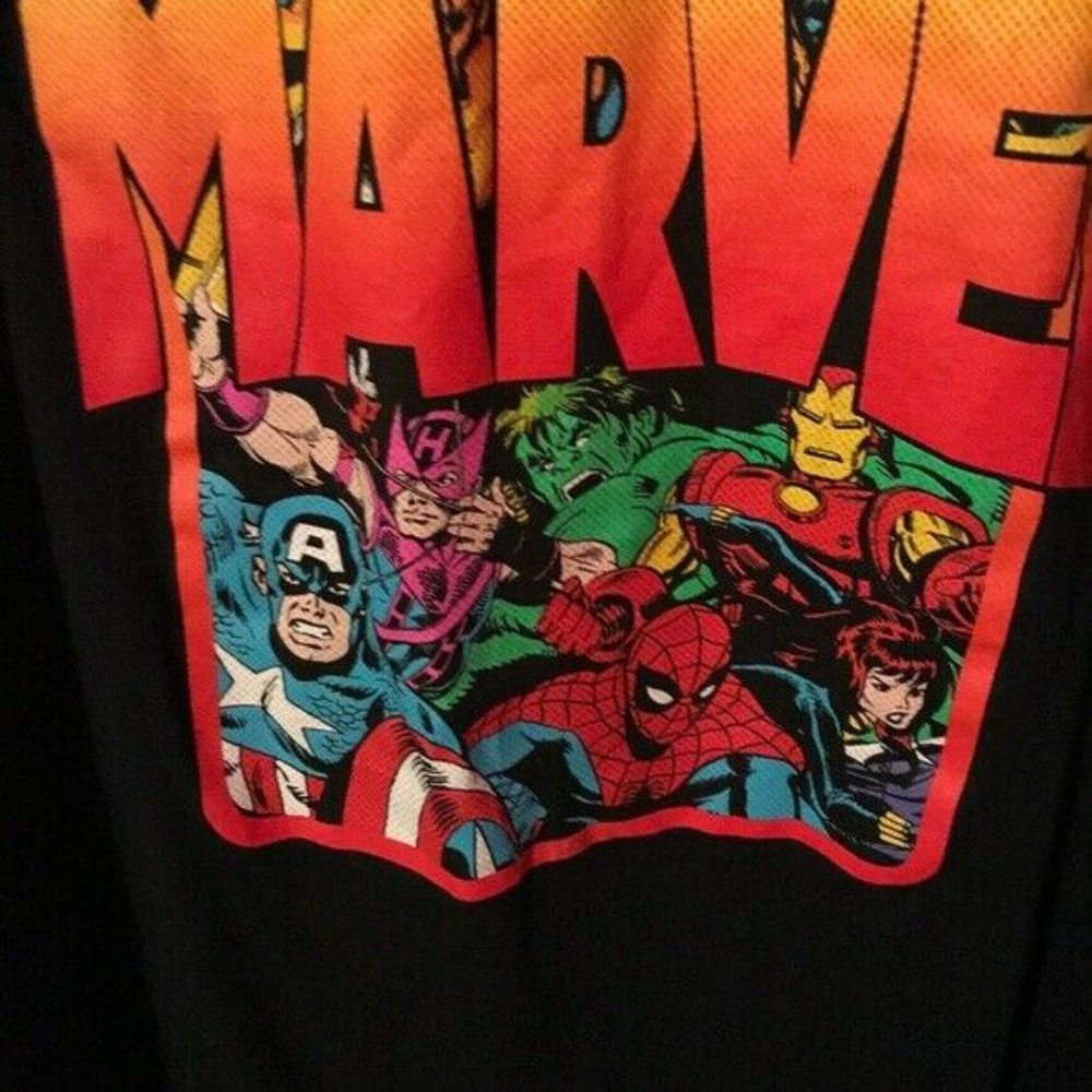 Marvel Black Graphic Superheroes T-Shirt Mens XXL - Picture 5 of 12
